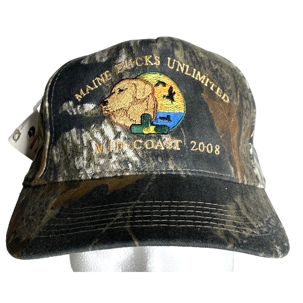 Maine Ducks Unlimited Mid-Coast 2008 Mossy Oak Camo Hat Cap Duck Canvas NWT